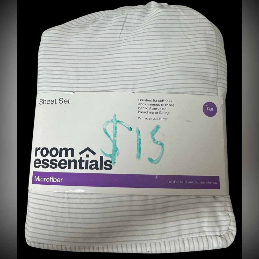 Room Essentials Gray Striped Sheet Set